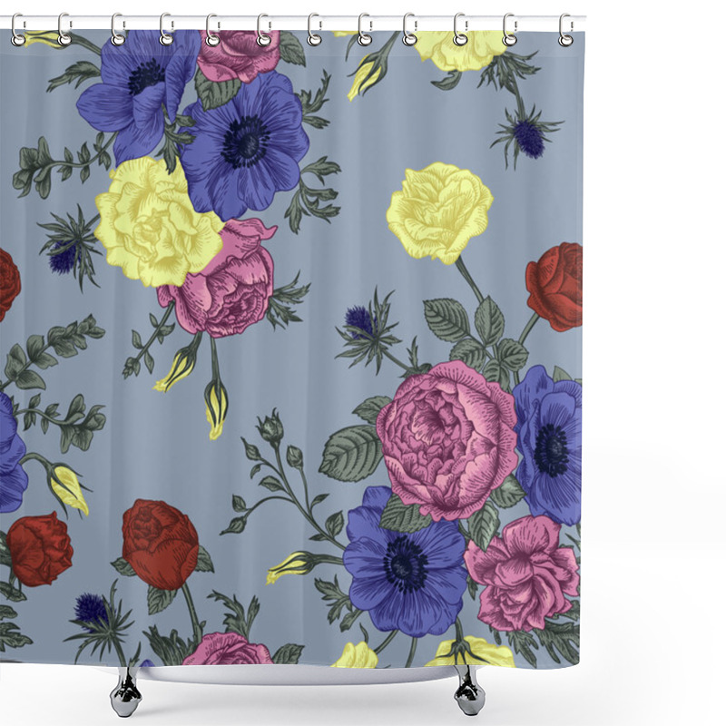 Personality  Seamless Floral Pattern Shower Curtains