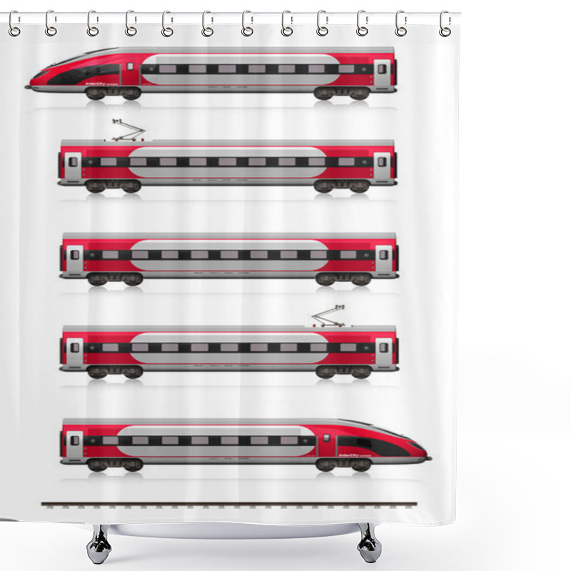 Personality  Modern High Speed Train Set Shower Curtains