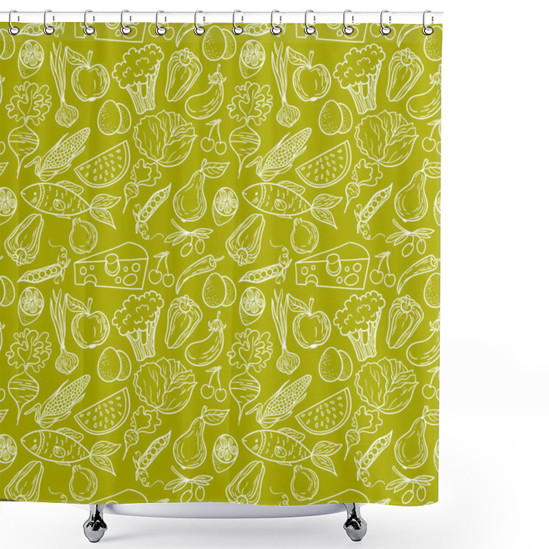 Personality  Healthy Food Pattern Shower Curtains