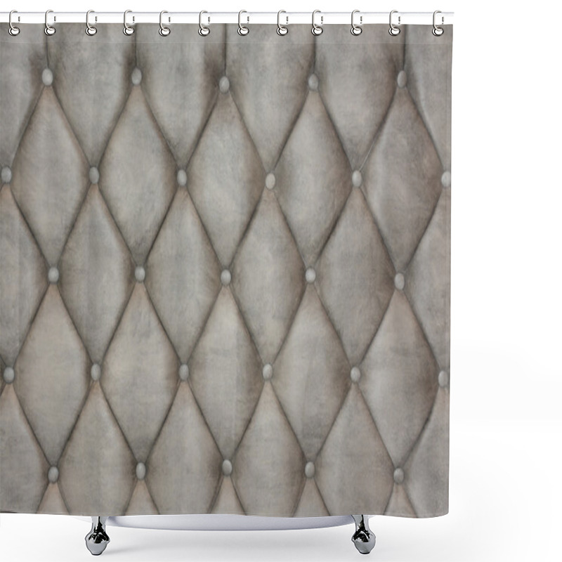 Personality  Luxurious Silver Leather Texture Furniture With Buttons Shower Curtains