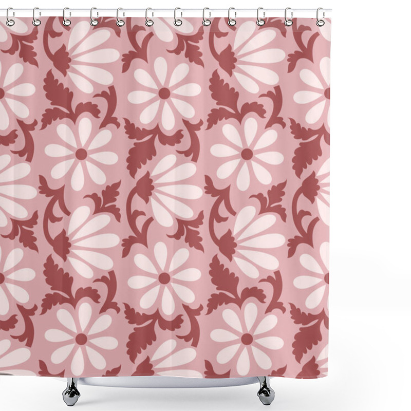 Personality  Seamless Simple Floral Pattern Design Shower Curtains