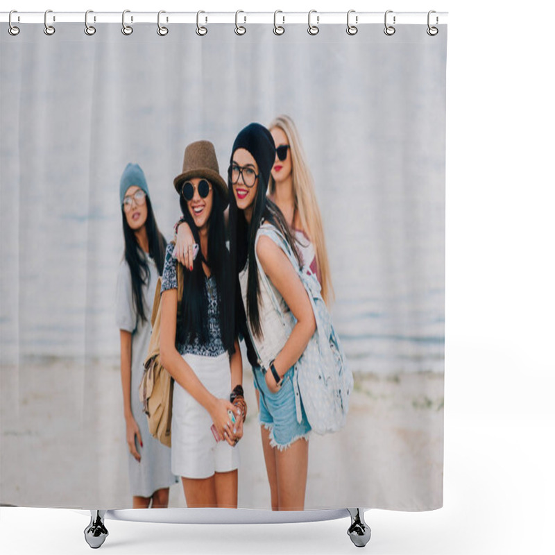 Personality  Beautiful Girls On Beach Shower Curtains