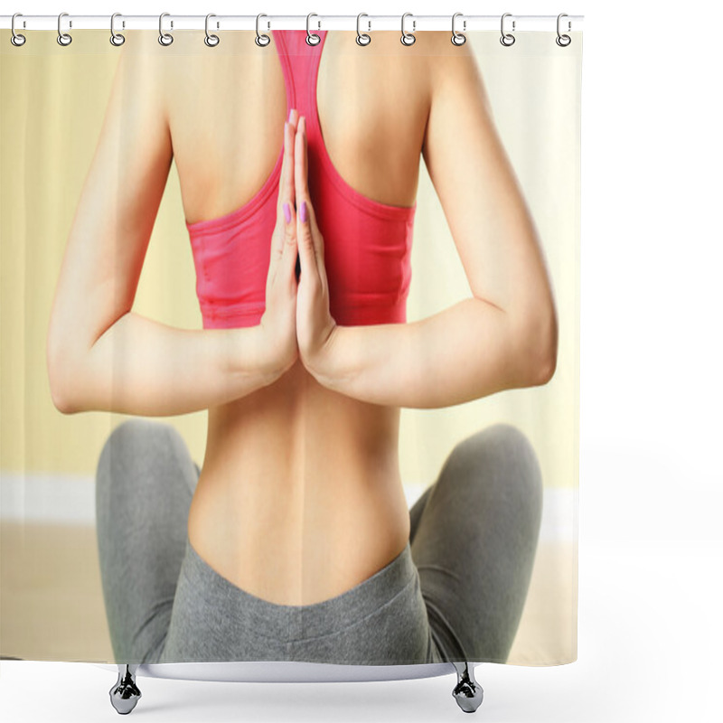 Personality  Hand Yoga Gesture Shower Curtains