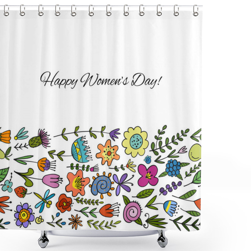 Personality  Floral Horizontal Seamless Pattern For Your Design Shower Curtains