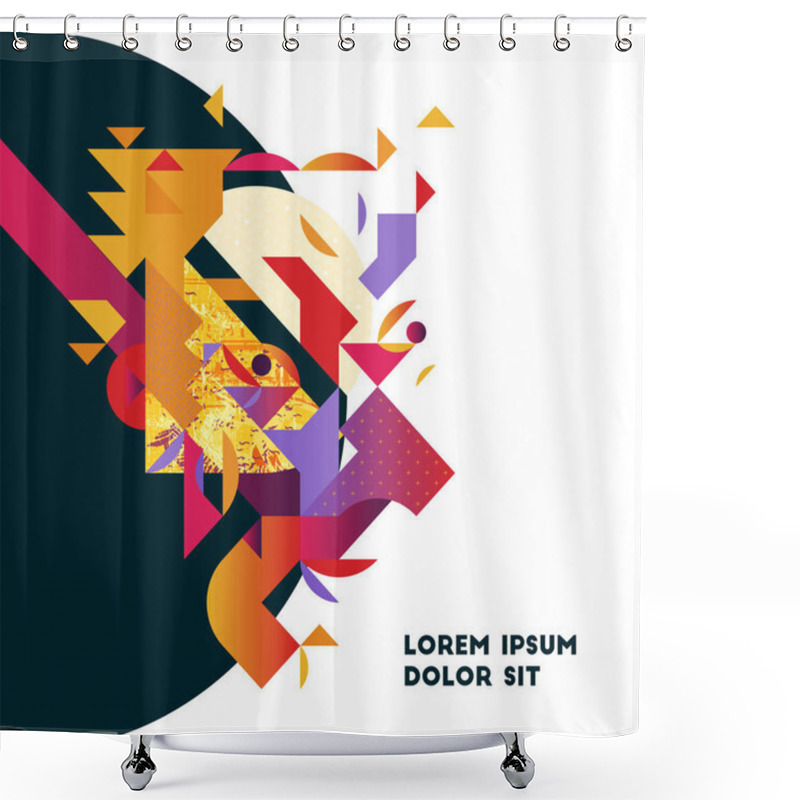 Personality  Conceptual Abstract Business Illustration With Stylized Portrait Shower Curtains