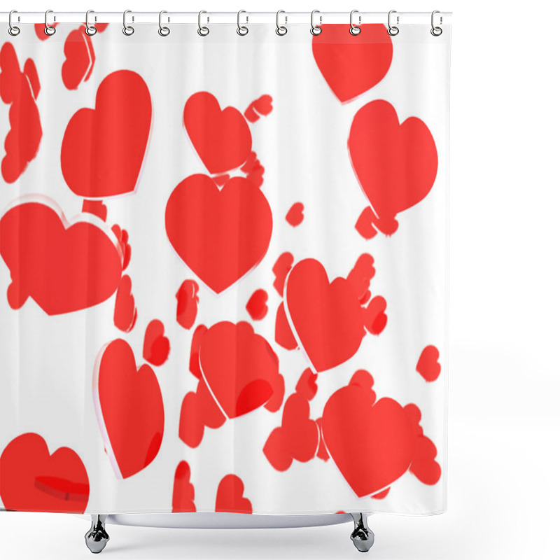 Personality  Hearts Rain Shower Curtains