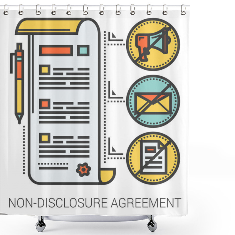 Personality  Non-disclosure Agreement Line Infographic. Shower Curtains