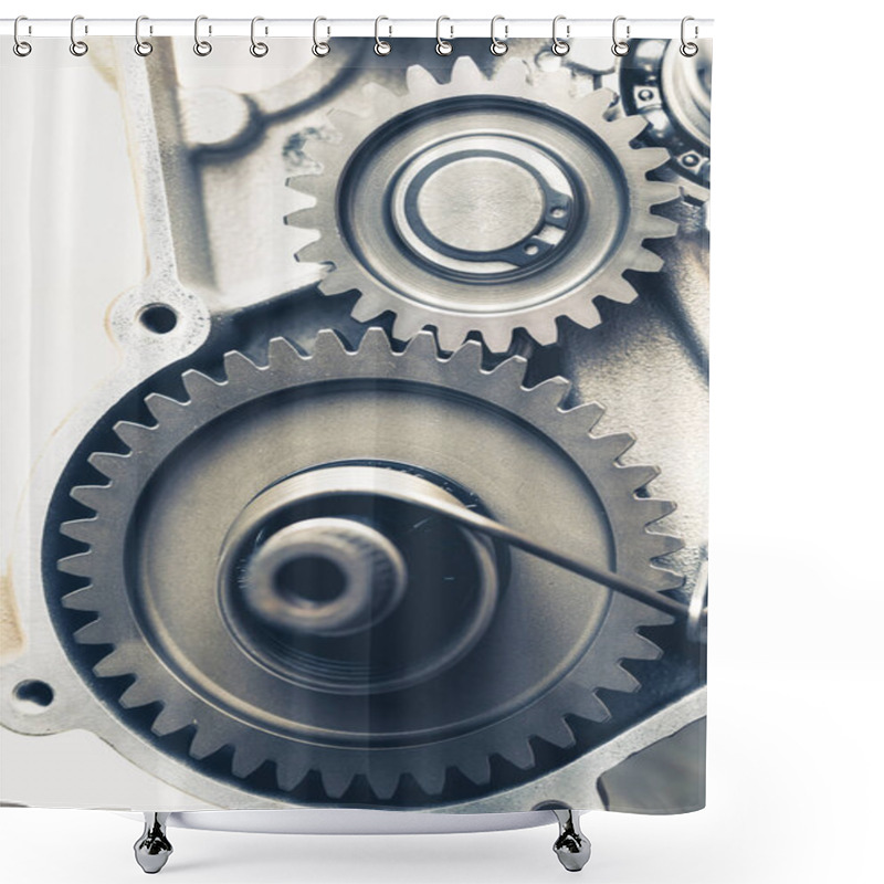 Personality  Engine Gears Wheels, Closeup View Shower Curtains