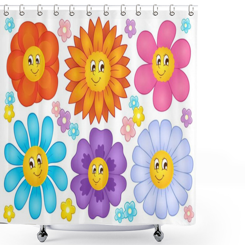 Personality  Cartoon Flowers Collection 2 Shower Curtains