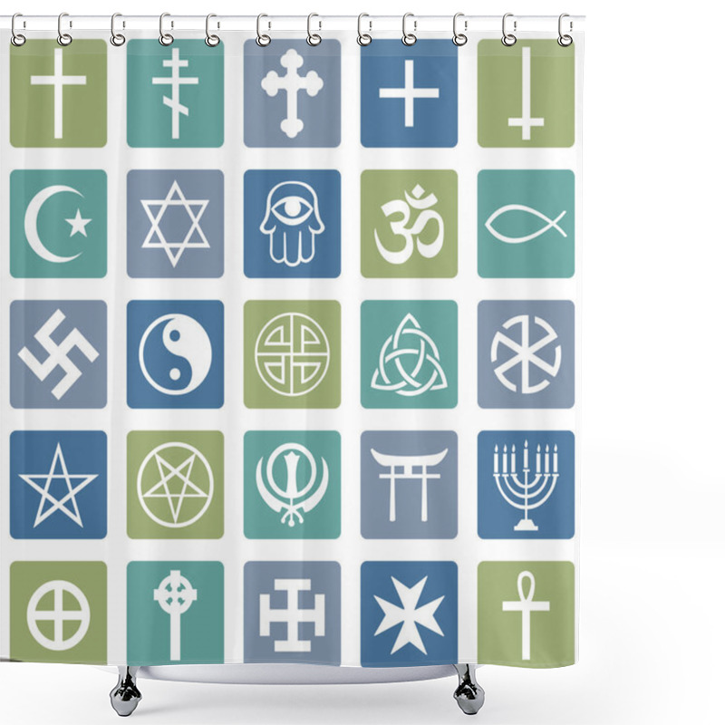 Personality  Set Of Religious Symbols Shower Curtains