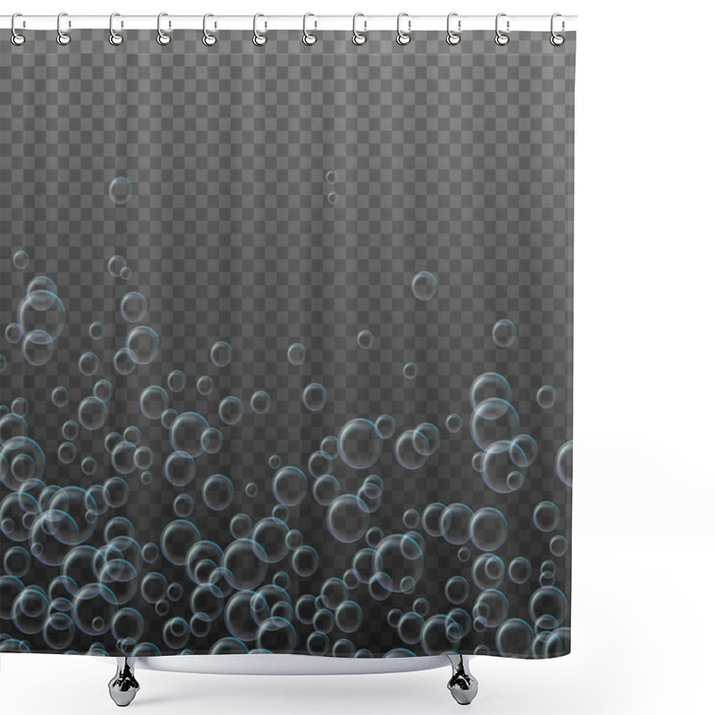 Personality  Realistic Water Bubbles. Transparent Effect. Vector Illustration EPS10 Shower Curtains