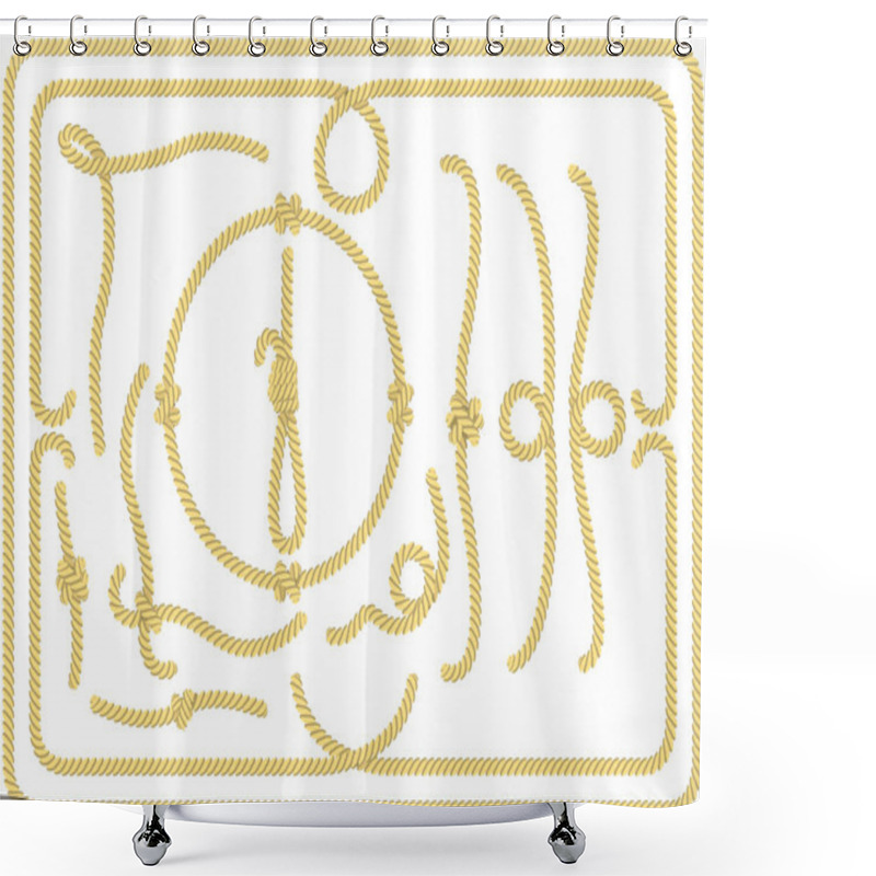 Personality  Collection Of Rope Knots, Corners And Frames Shower Curtains