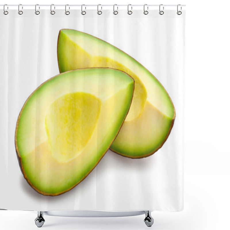 Personality  Sliced Hass Avocado Path Isolated Shower Curtains