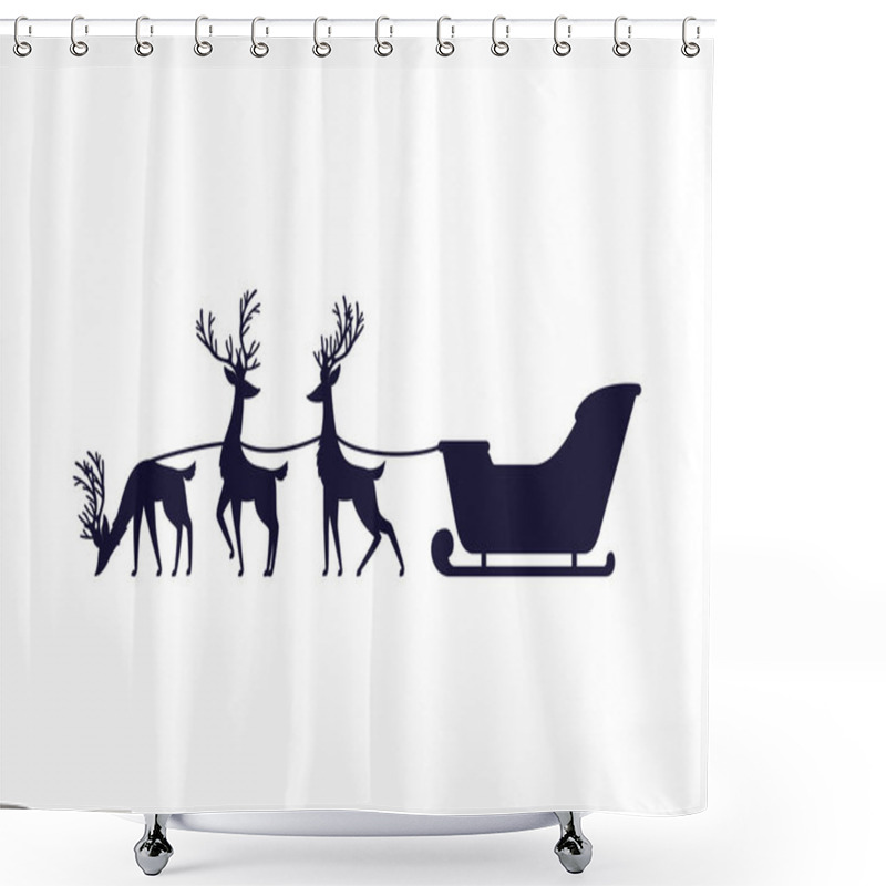 Personality  Santa Sleigh Design Shower Curtains