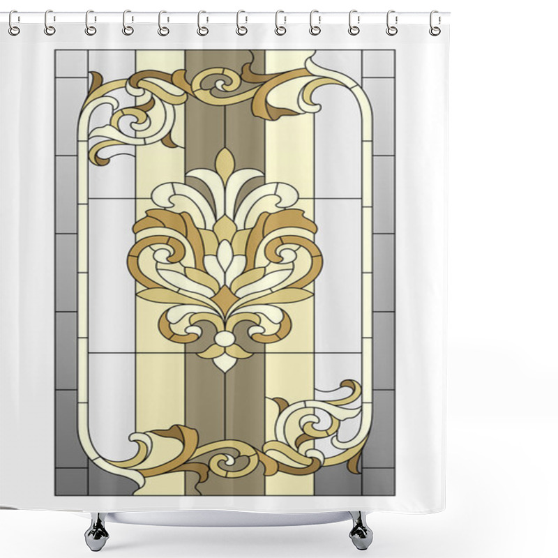 Personality  Stained Glass Pattern Shower Curtains