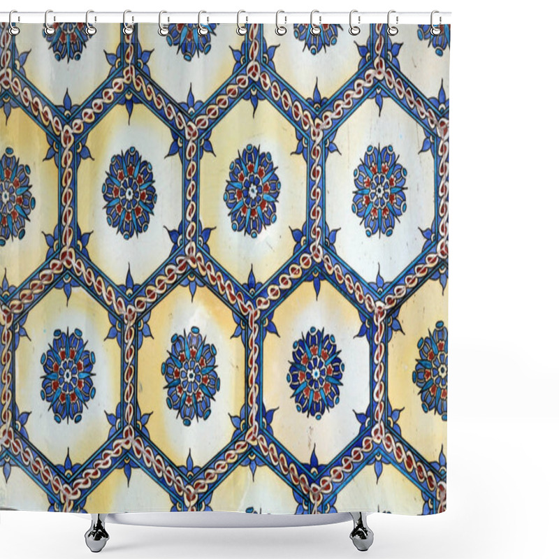 Personality  Iznik Tile From Ancient Ottoman Era.The Tiles Were Decorated By Master Artisans, So-called Nakkash, That Were Brought From Throughout The Empire To Istanbul And Iznik To Carry Out This Art Shower Curtains