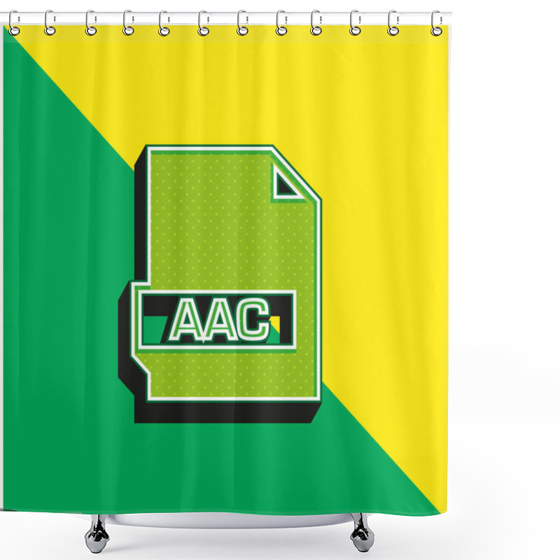 Personality  Aac Green And Yellow Modern 3d Vector Icon Logo Shower Curtains