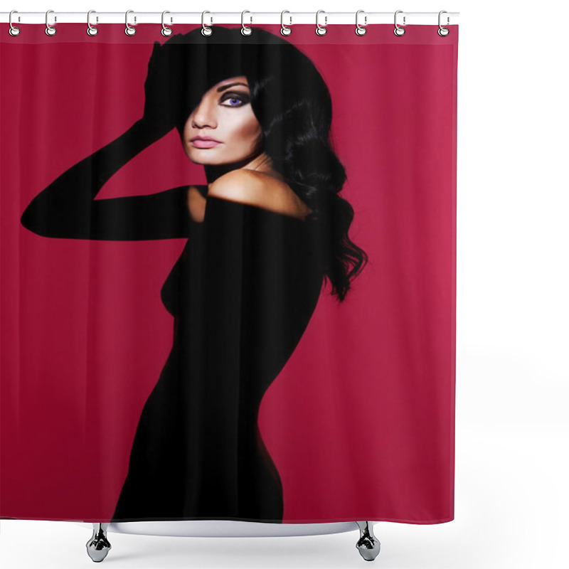 Personality  Surrealistic Young Lady Shower Curtains