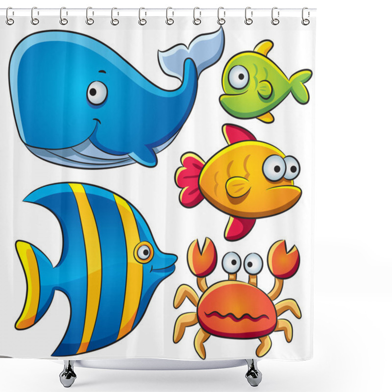 Personality  Sea Fish Collection Shower Curtains