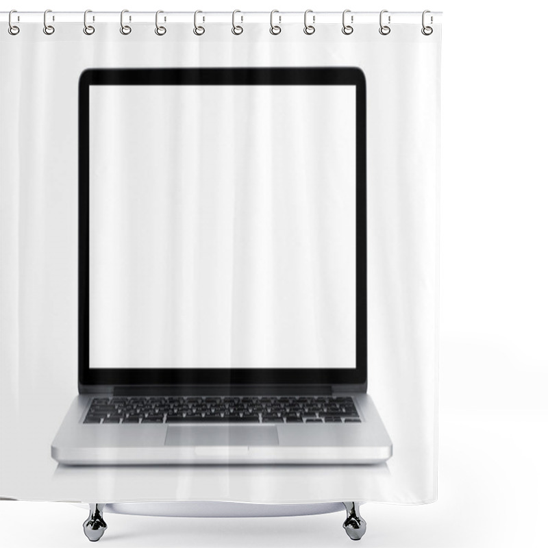 Personality  Laptop With Blank Screen Shower Curtains