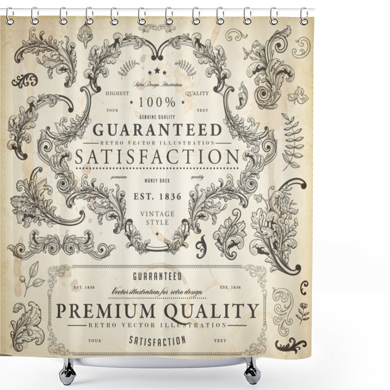 Personality  Texture With Grunge Frames. Shower Curtains