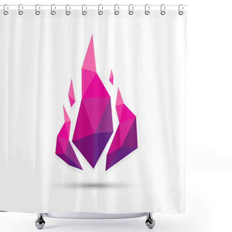 Personality  Abstract Fire Triangle Purple Geometric Design Shower Curtains