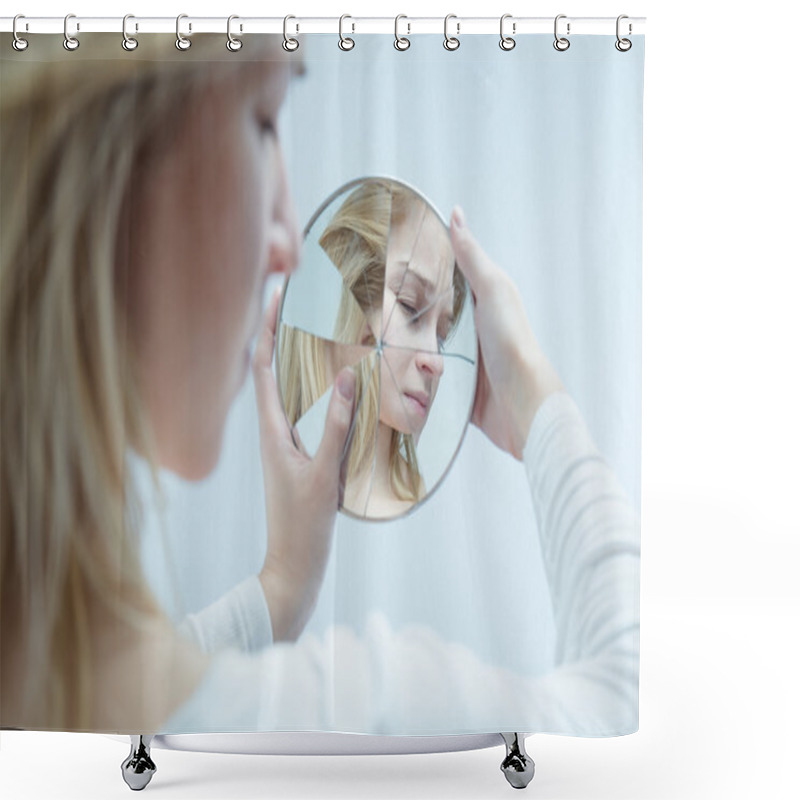 Personality  Feeling At War With Herself Shower Curtains