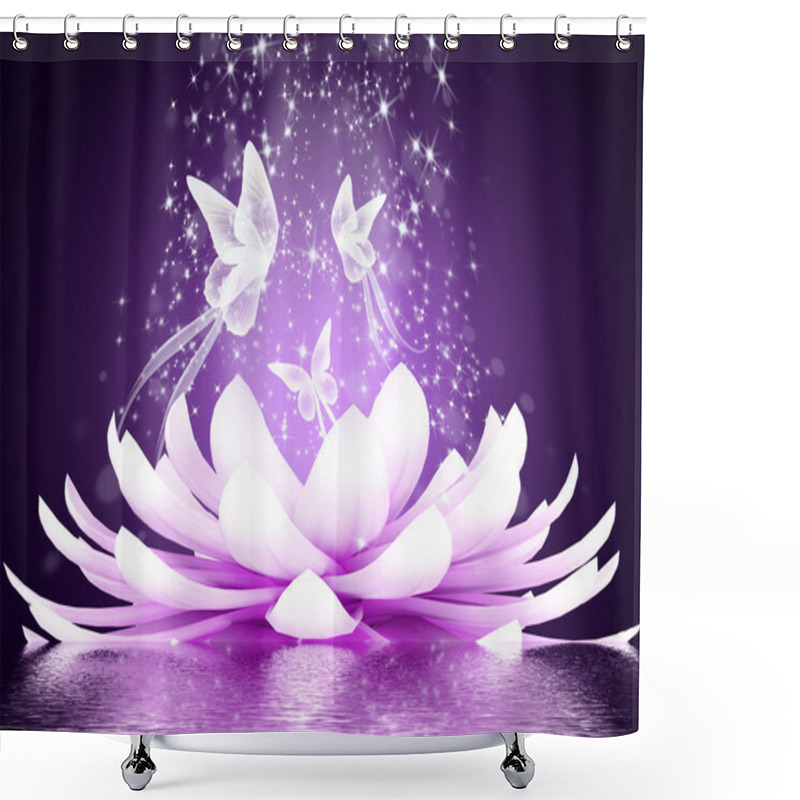 Personality  Beautiful Lotus Flower Shower Curtains