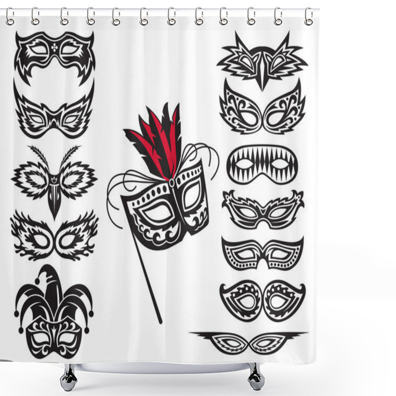 Personality  Mask Collection Shower Curtains