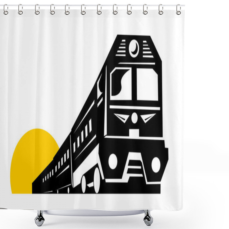 Personality  Diesel Train Retro Shower Curtains