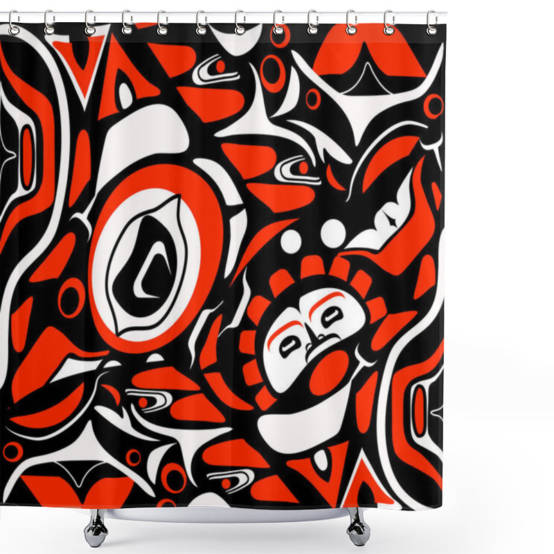 Personality  Abstract Red Background Native North American Shower Curtains