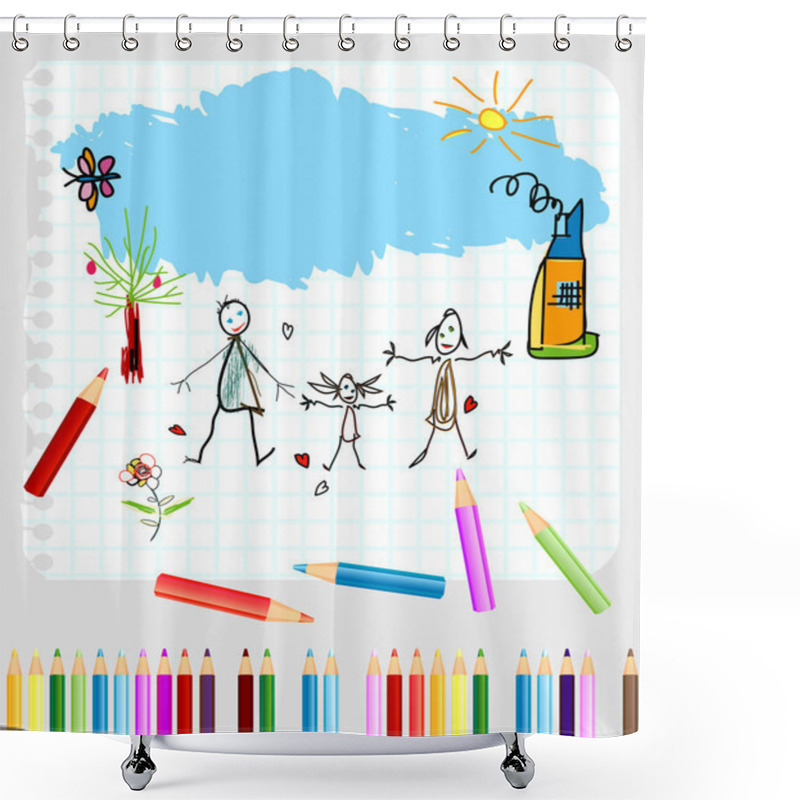 Personality  Childlike Drawing Shower Curtains