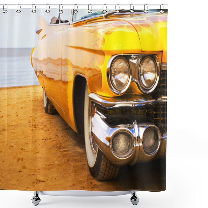 Personality  Classic Yellow Flame Painted Cadillac Shower Curtains