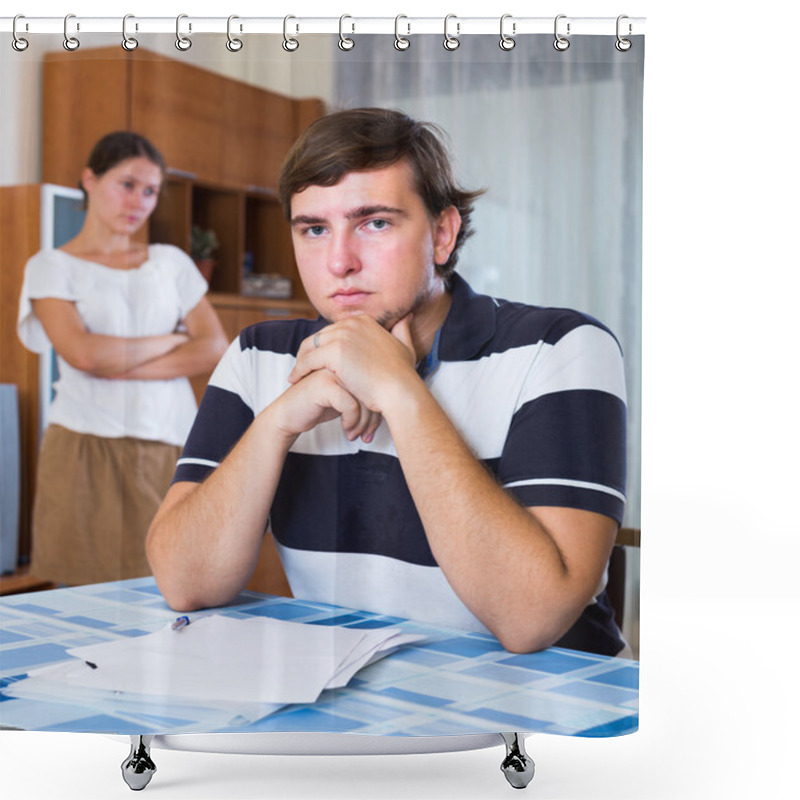 Personality  Couple With Financial Problems Shower Curtains