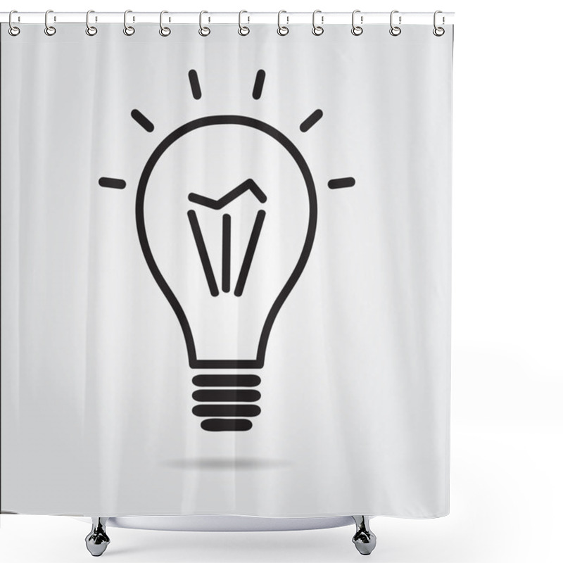 Personality  Light Bulb Logo Icon Drawn In The Manual Shower Curtains