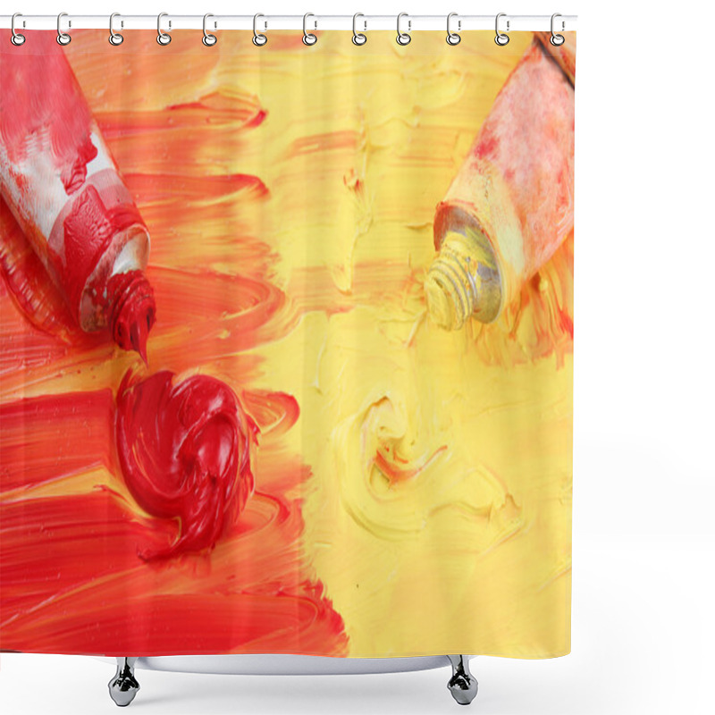 Personality  Artist's Red And Yellow Paint Shower Curtains