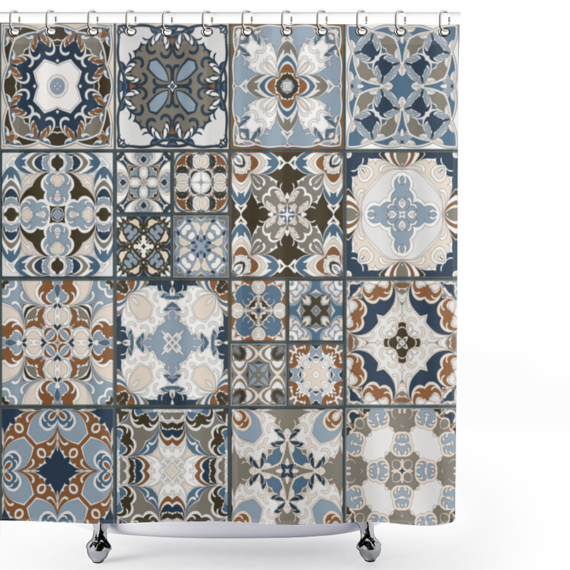 Personality  Collection Of Ceramic Tiles Shower Curtains