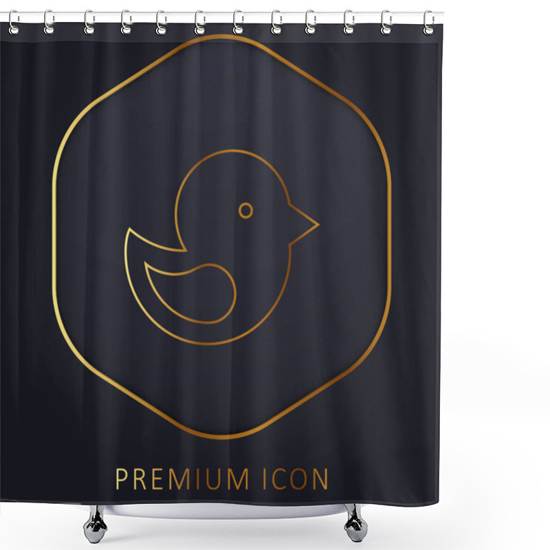 Personality  Bird Golden Line Premium Logo Or Icon Shower Curtains