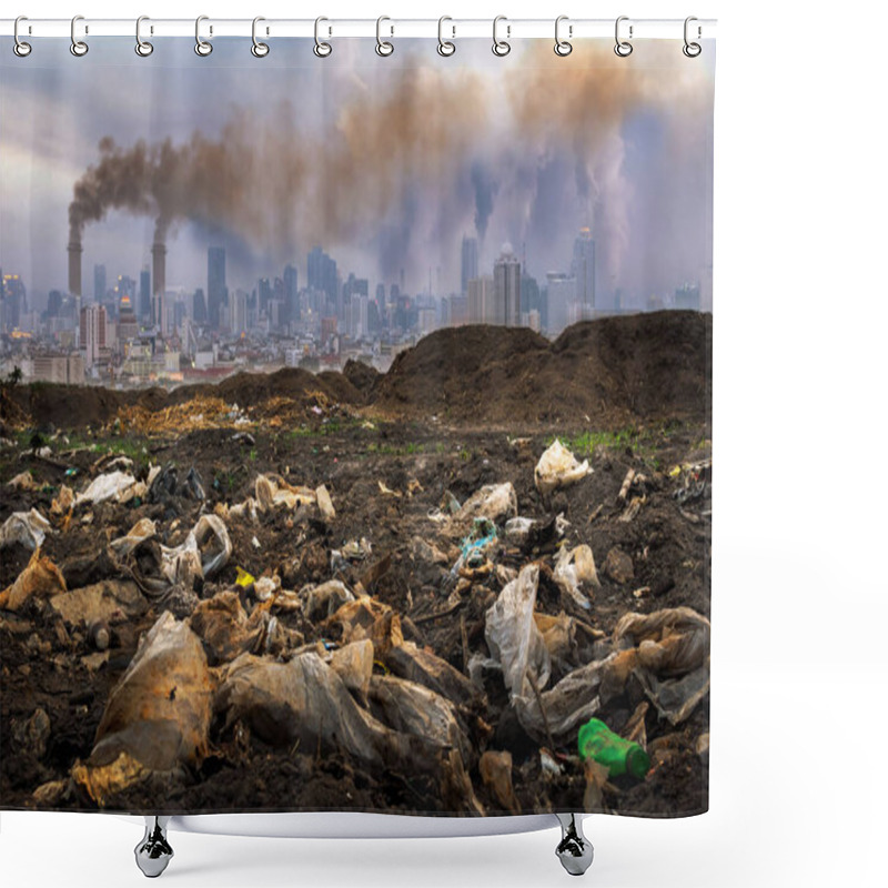 Personality  Toxic Waste From Human Hands Industries That Create Pollution And Cities That Are Affected By Pollution. Shower Curtains