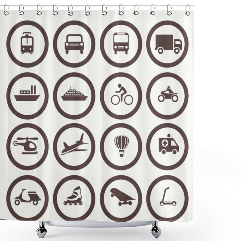 Personality  Transportation Icons Design Elements Shower Curtains