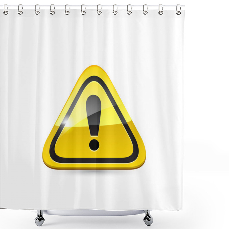 Personality  Attention Glossy Road Sign. Vector Shower Curtains