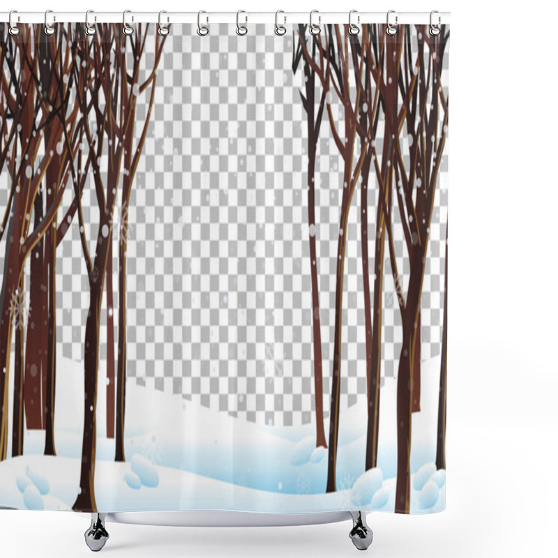 Personality  Nature Scene In Winter Season Theme With Transparent Background Illustration Shower Curtains