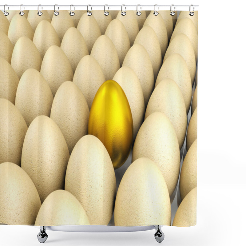 Personality  Valuable Golden Egg For Leadership Concept Shower Curtains