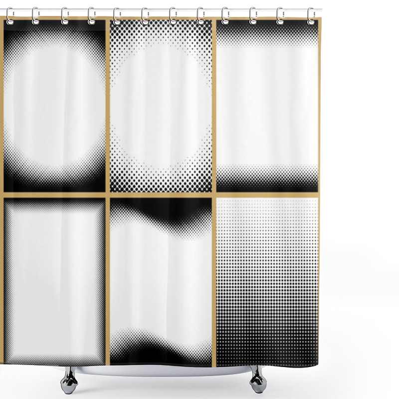 Personality  Halftone Frames Shower Curtains