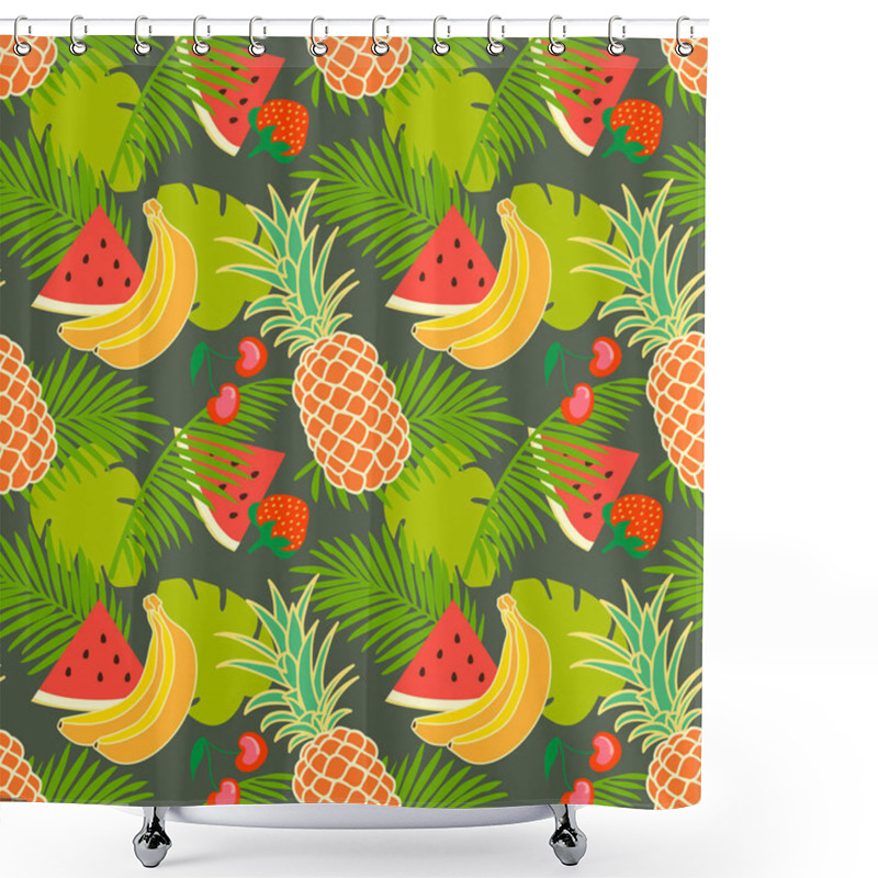 Personality  Summer Fruit Seamless Pattern Shower Curtains