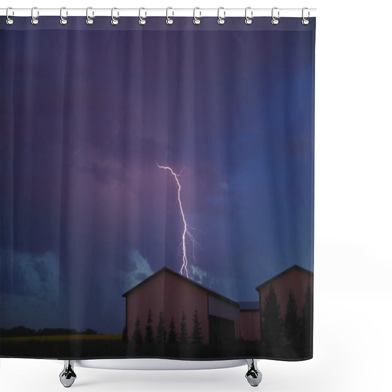 Personality  Lightning In The Sky Shower Curtains