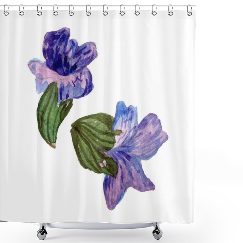 Personality  Purple Lavender Flowers. Wild Spring Wildflowers Isolated On White. Hand Drawn Lavender Flowers In Aquarelle. Watercolor Background Illustration. Shower Curtains