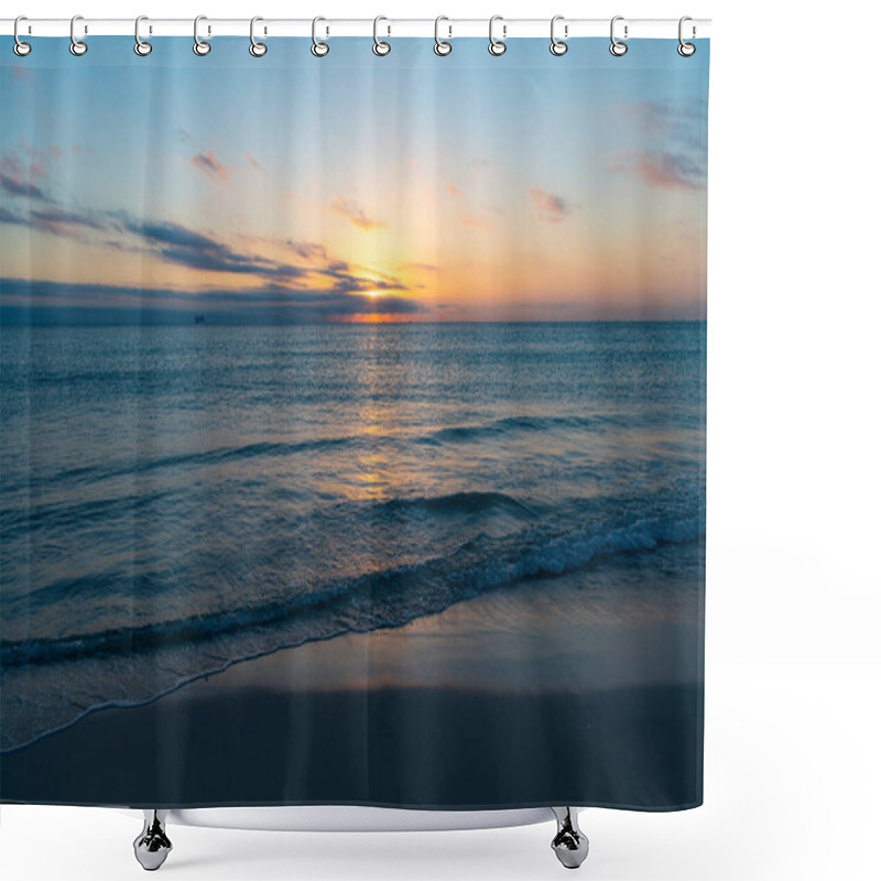 Personality  Beautiful Bali Sunset With Sea Water On The Summer Beach. Shower Curtains