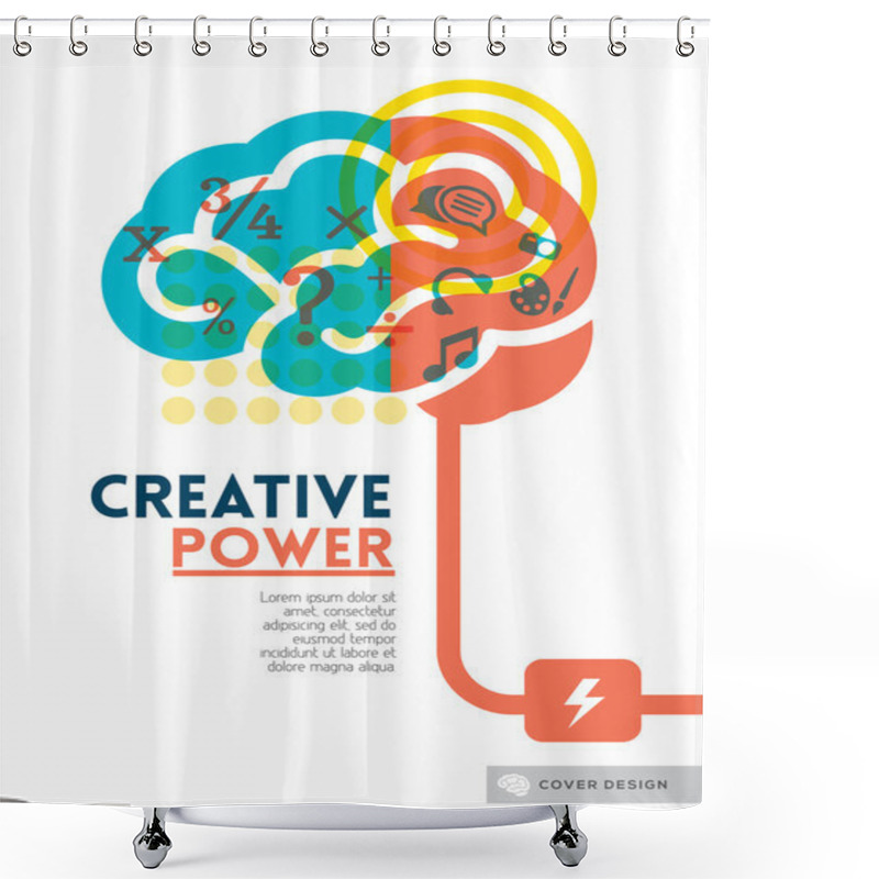 Personality  Creative Brain Idea Concept Background Design Layout For Poster Shower Curtains