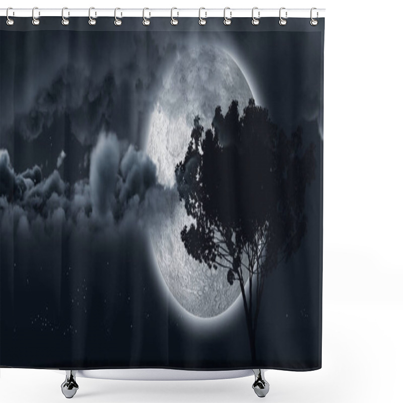 Personality  Shining Moon Hides In Clouds Shower Curtains